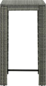 vidaXL 5-cz. zestaw mebli barowych z poduszkami, rattan PE, szary 7