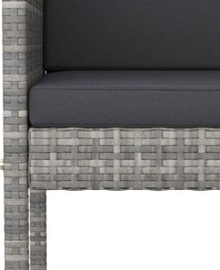 vidaXL 5-cz. zestaw mebli barowych z poduszkami, rattan PE, szary 5