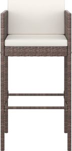 vidaXL 5-cz. zestaw mebli barowych, z poduszkami, rattan PE, brązowy 4