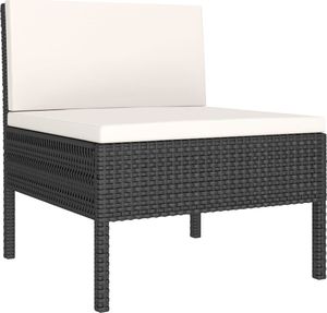 vidaXL 5-cz. zestaw wypoczynkowy do ogrodu, poduszki, czarny rattan PE 5