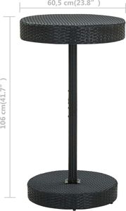 vidaXL 3-cz. zestaw mebli barowych z poduszkami, rattan PE, czarny 9