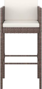 vidaXL 3-cz. ogrodowy zestaw mebli barowych, poduszki, rattan PE, brąz 4