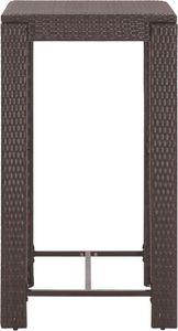 vidaXL 3-cz. ogrodowy zestaw mebli barowych, poduszki, rattan PE, brąz 6