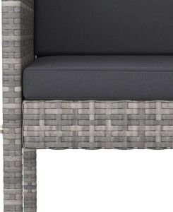 vidaXL 3-cz. zestaw mebli barowych z poduszkami, rattan PE, szary 5