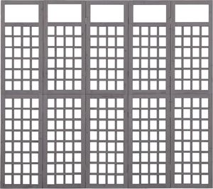 vidaXL Parawan pokojowy 5-panelowy/trejaż, drewno jodłowe, 201,5x180cm 2