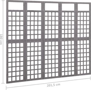 vidaXL Parawan pokojowy 5-panelowy/trejaż, drewno jodłowe, 201,5x180cm 6