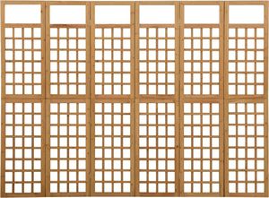 vidaXL Parawan pokojowy 6-panelowy/trejaż, drewno jodłowe, 242,5x180cm 2