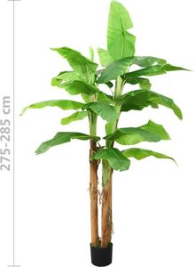 vidaXL Sztuczne drzewko bananowe z doniczką, 115 cm, zielone 6