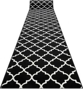 Dywany Łuszczów CHODNIK BCF MORAD Trelis koniczyna marokańska czarny / krem 90 cm, 90x990 cm 1