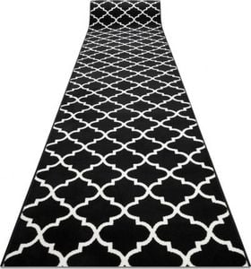 Dywany Łuszczów CHODNIK BCF MORAD Trelis koniczyna marokańska czarny / krem 90 cm, 90x1400 cm 1