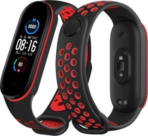 Alogy Alogy pasek sportowy opaska do smartwatcha Xiaomi Mi Band 5/6 czarno-czerwony uniwersalny 1