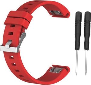 Alogy Gumowy pasek Alogy karbon do Garmin Fenix 5/5 Plus/6/6 pro czerwony uniwersalny 2