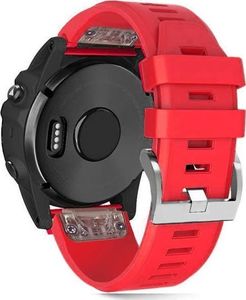Alogy Gumowy pasek Alogy karbon do Garmin Fenix 5/5 Plus/6/6 pro czerwony uniwersalny 5