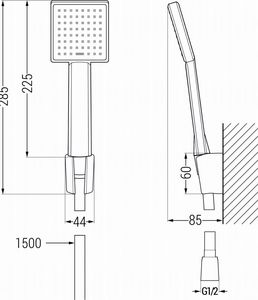 Mexen Mexen Uno R45 bateria wannowa z zestawem prysznicowym, chrom - 7143R45-00 3
