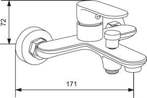 Mexen Mexen Milo R40 bateria wannowa z zestawem prysznicowym, chrom - 7133R40-00 2