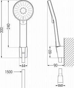 Mexen Mexen Milo R40 bateria wannowa z zestawem prysznicowym, chrom - 7133R40-00 3