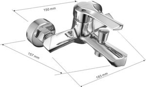Mexen Mexen Sabre R05 bateria wannowa z zestawem prysznicowym, chrom - 7213R05-00 2