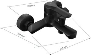 Bateria wannowa Mexen Mexen Sabre R05 bateria wannowa z zestawem prysznicowym, czarna - 7213R05-70 2