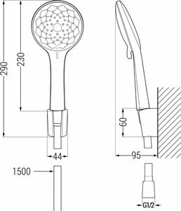 Mexen Mexen Sabre R74 bateria wannowa z zestawem prysznicowym, chrom - 7213R74-00 3