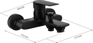 Bateria wannowa Mexen Mexen Royo R40 bateria wannowa z zestawem prysznicowym, czarna - 7223R40-70 2