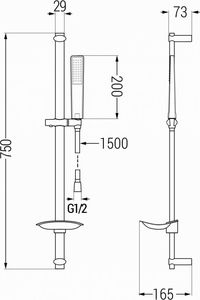 Mexen Mexen Fabia DB72 bateria prysznicowa z zestawem prysznicowym, chrom - 74654DB72-00 3