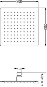 Deszczownica Mexen Slim 1-funkcyjna chrom 3