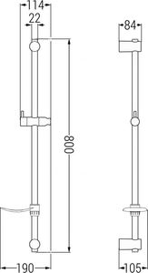 Mexen Mexen DF drążek prysznicowy z mydelniczką 80 cm złoty - 79382-50 2