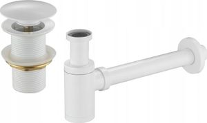 Syfon Mexen Mexen półsyfon umywalkowy okrągły z korkiem klik-klak, bez przelewu, biały - 7991050-20 1