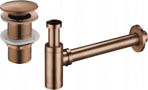 Syfon Mexen Mexen półsyfon umywalkowy okrągły z korkiem klik-klak, bez przelewu, różowe złoto - 7991050-60 1