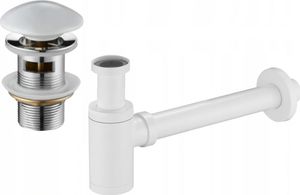 Syfon Mexen Mexen półsyfon umywalkowy okrągły z korkiem ceramicznym klik-klak, z przelewem, biały - 7992050-25 1
