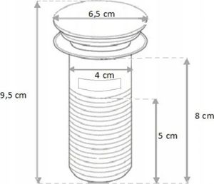 Syfon Mexen Mexen półsyfon umywalkowy kwadratowy z korkiem ceramicznym klik-klak, z przelewem, chrom/biały - 7992060-02 3