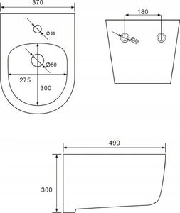 Bidet Mexen Mexen Carmen bidet wiszący, czarny mat - 35884985 2