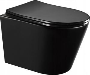 Miska WC Mexen Mexen Rico miska wc Rimless z deską wolnoopadającą slim, duroplast, czarna mat - 30721085 1