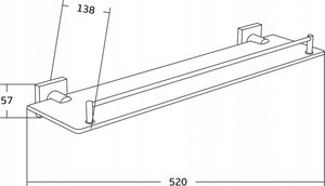Mexen Mexen Rufo wisząca półka szklana, złota - 7050937-50 2