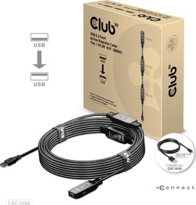 Kabel USB Club 3D USB-A - USB-A 15 m Czarny (CAC-1406) 1