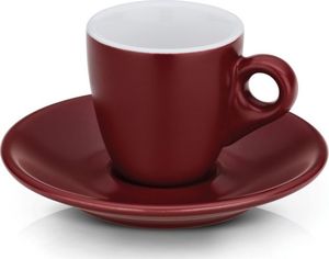 Filiżanki do espresso ze spodkami 2 szt. ceramika 0,05 l, śred. 12 x 6,5 cm czerwone 1