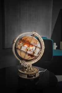 Robotime Drewniany Model Puzzle 3D Świecący Globus 10