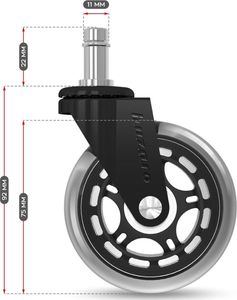 Huzaro kółka do fotela Casters 2.0 Black 6