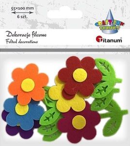 Titanum Filcowe kwiaty 3D 55x100mm mix 6szt 1