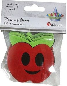 Titanum Filcowe jabłka 3D 80x65mm czerwono-zielone 4szt 1