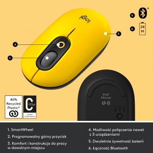 Mysz Logitech POP Mouse Black & Yellow (910-006546) 6