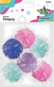 Titanum Pompony poliestrowe 45mm mix 6szt 1