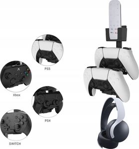 JYS wieszak ścienny 3w1 na akcesoria do konsol PS5, PS4, Xbox, Nintendo Switch 4