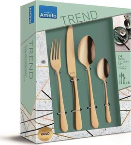Amefa Zestaw sztućców Amefa 1410 Trend 24 sztuki komplet dla 6 osób złoto 2