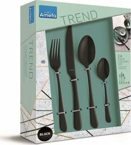 Amefa Sztućce Amefa 1410 Trend 24 sztuki komplet dla 6 osób czarne 2
