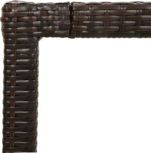 vidaXL Stół ogrodowy, brązowy, 190x90x75 cm, szkło i rattan PE 5