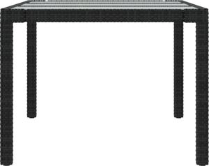 vidaXL Stół ogrodowy, czarny, 190x90x75 cm, szkło i rattan PE 4