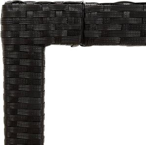 vidaXL Stół ogrodowy, czarny, 190x90x75 cm, szkło i rattan PE 5