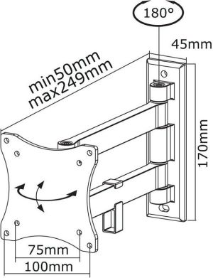Neomounts Uchwyt ścienny FPMA-W820 10'' - 27'' 3