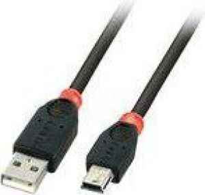 Kabel USB Lindy USB-A - miniUSB 0.5 m Czarny (41791) 1